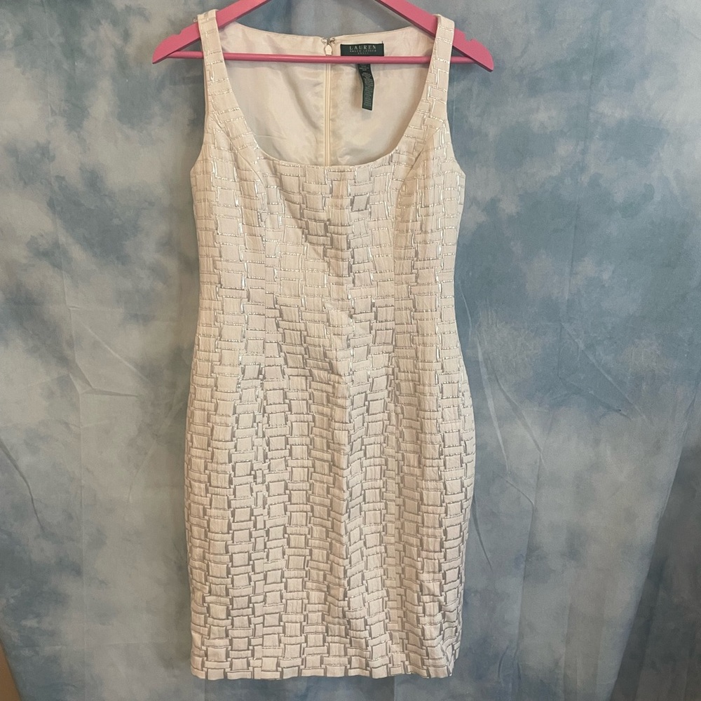 Lauren Ralph Lauren retro white and silver dress